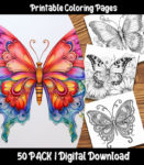 butterfly coloring pages by happy colorist