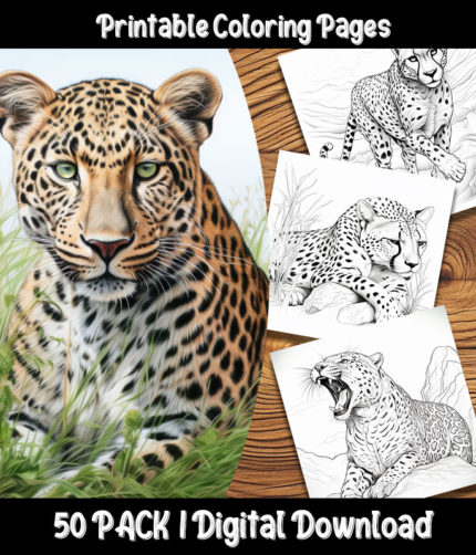 cheetah coloring pages by happy colorist