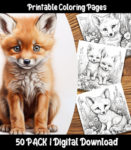 baby fox coloring pages by Happy Colorist