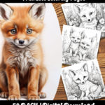 baby fox coloring pages by Happy Colorist