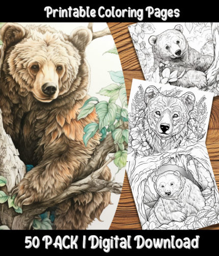 bear coloring pages by Happy Colorist