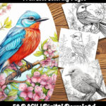 bird coloring page by happy colorist
