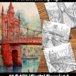bridge coloring pages by happy colorist