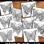butterfly coloring pages by happy colorist