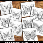 butterfly coloring pages by happy colorist
