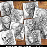 biomechanical coloring pages by happy colorist