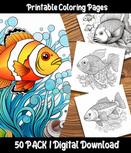 fish coloring pages by happy colorist