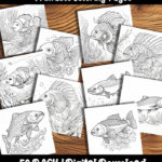 fish coloring pages by happy colorist