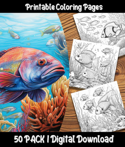 schools of fish coloring pages by happy colorist