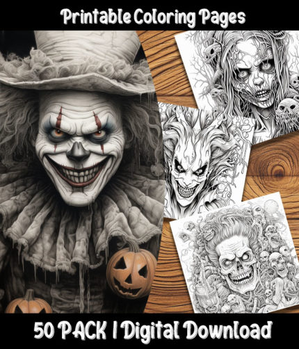 Haunted Halloween Adult Coloring Pages by Happy Colorist
