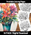 Floral Delight Coloring Pages by Happy Colorist