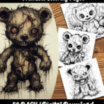 Scary Teddy Bear Coloring Pages by Happy Colorist