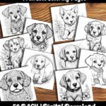 puppy coloring pages by happy colorist