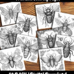 insect coloring pages by happy colorist