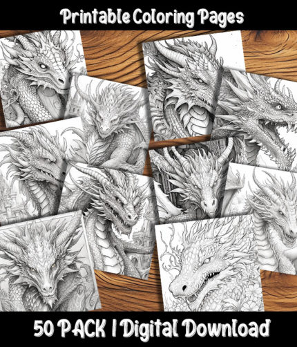 Dragon coloring pages by Happy Colorist