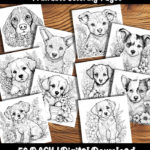 puppy coloring pages by happy colorist
