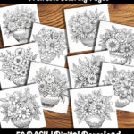 Floral Delight Coloring Pages by Happy Colorist
