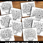 Floral Delight Coloring Pages by Happy Colorist