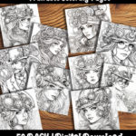 steampunk characters coloring pages by happy colorist