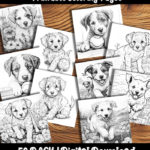 puppy coloring pages by happy colorist