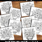 Floral Delight Coloring Pages by Happy Colorist
