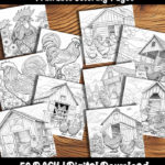 chicken and rooster coloring pages by happy colorist
