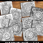 clock coloring pages by happy colorist