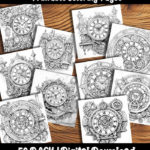 clock coloring pages by happy colorist