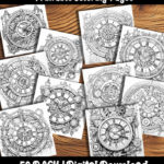 clock coloring pages by happy colorist