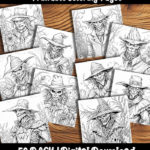 creepy scarecrow coloring pages by happy colorist