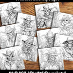 creepy scarecrow coloring pages by happy colorist
