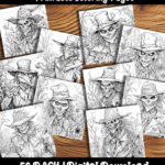 creepy scarecrow coloring pages by happy colorist