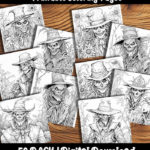 creepy scarecrow coloring pages by happy colorist