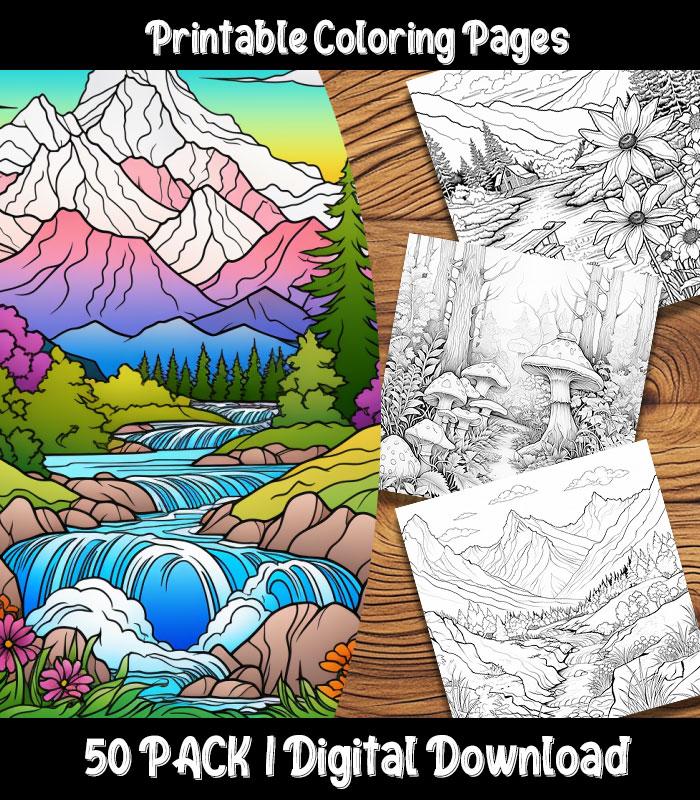 Calm Landscapes Coloring Book For Adults: Unwind with Nature's