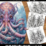 octopus overlord coloring pages that are cthulu inspired by happy colorist
