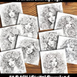 rose woman coloring pages by happy colorist