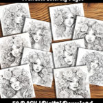 rose woman coloring pages by happy colorist