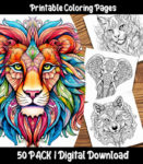 animal coloring pages by happy colorist