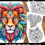 animal coloring pages by happy colorist