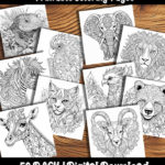 animal coloring pages by happy colorist