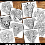 animal coloring pages by happy colorist