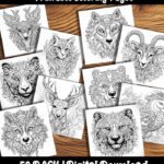 animal coloring pages by happy colorist