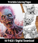 zombie coloring pages by happy colorist