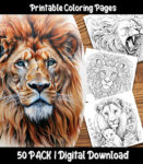 lion coloring pages by happy colorist