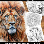 lion coloring pages by happy colorist