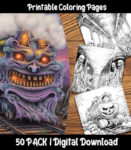 ghost train coloring pages by happy colorist