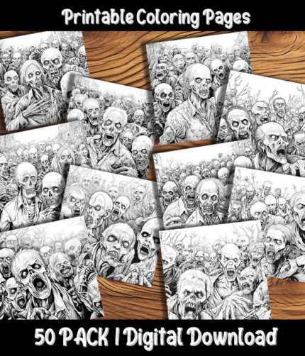 zombie coloring pages by happy colorist
