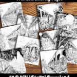 ghost train coloring pages by happy colorist