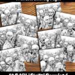 zombie coloring pages by happy colorist