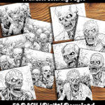 zombie coloring pages by happy colorist